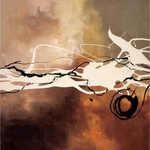 Copper Melody II Black Modern Wood Framed Art Print with Double Matting by Maitland, Laurie