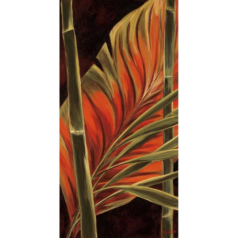 Makatea Leaves II Gold Ornate Wood Framed Art Print with Double Matting by St. Amant, Yvette