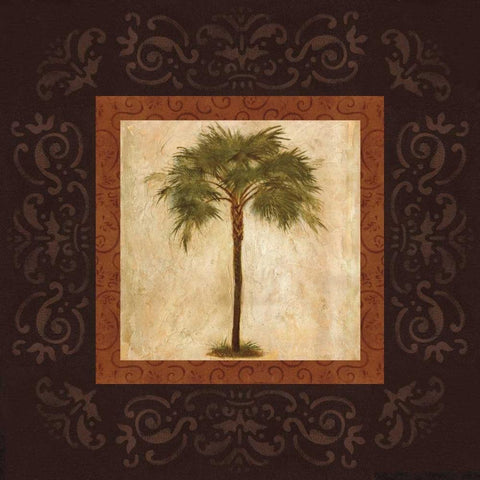 Mediterranean Palm White Modern Wood Framed Art Print by Mallett, Keith