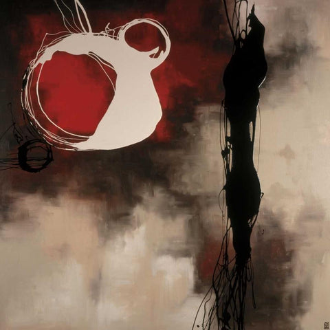 Resonance in Red Black Modern Wood Framed Art Print by Maitland, Laurie