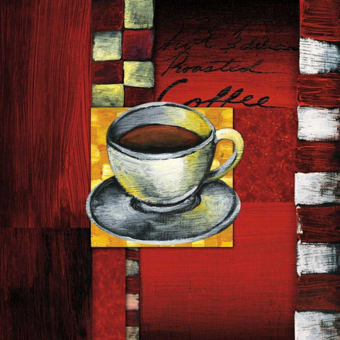 Brewing Coffee White Modern Wood Framed Art Print with Double Matting by Novak, Stacey