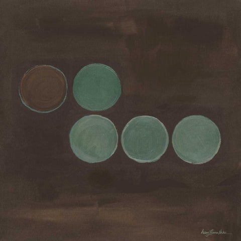 Aqua Lily Pads II Gold Ornate Wood Framed Art Print with Double Matting by Parker, Karen Lorena