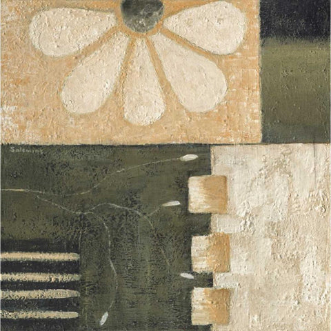 Flower Power II Black Modern Wood Framed Art Print with Double Matting by Salemink-Roos, Ursula