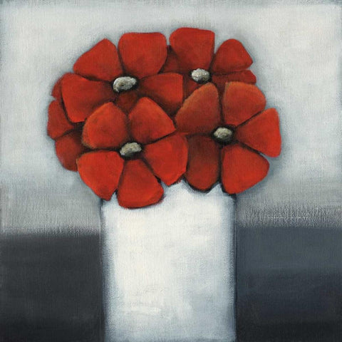 Loves Me White Modern Wood Framed Art Print with Double Matting by Alves, Helena