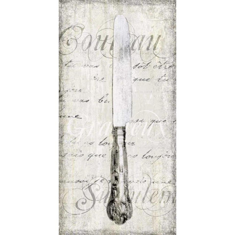 Couteau Black Modern Wood Framed Art Print with Double Matting by Venter, Tandi