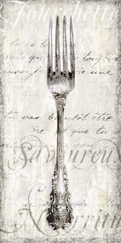 Fourchette Black Ornate Wood Framed Art Print with Double Matting by Venter, Tandi