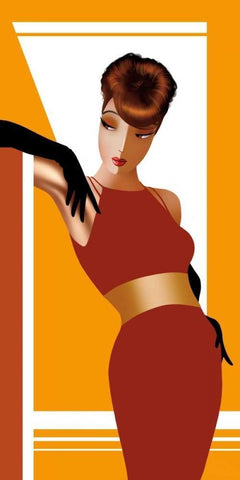 Elegantly Alana White Modern Wood Framed Art Print with Double Matting by Bravo, Jordan