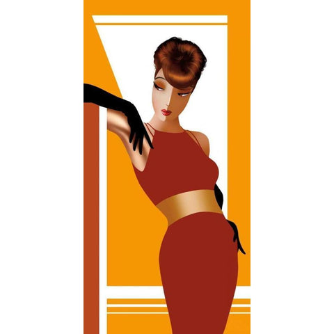 Elegantly Alana Black Modern Wood Framed Art Print by Bravo, Jordan