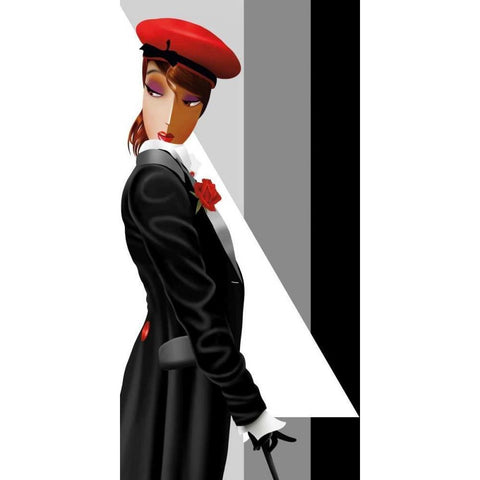 Lauren in Uniform White Modern Wood Framed Art Print by Bravo, Jordan