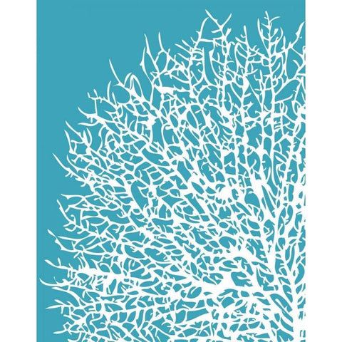 Aqua Coral I Black Modern Wood Framed Art Print with Double Matting by Berg, Sabine