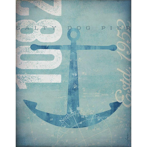 Nautical II - Anchor Black Modern Wood Framed Art Print by Fowler, Stephen