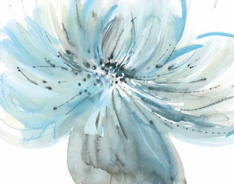 A Grand Bloom White Modern Wood Framed Art Print with Double Matting by Meyers, Rebecca