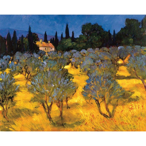 Les Olives en Printemps Black Modern Wood Framed Art Print by Craig, Philip