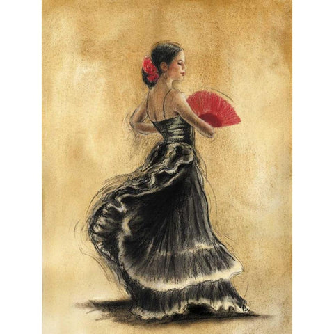 Flamenco Dancer II White Modern Wood Framed Art Print by Gold, Caroline