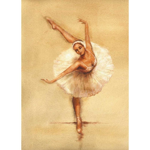 Ballerina I Gold Ornate Wood Framed Art Print with Double Matting by Gold, Caroline