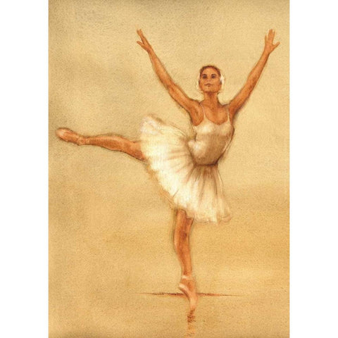 Ballerina II Gold Ornate Wood Framed Art Print with Double Matting by Gold, Caroline