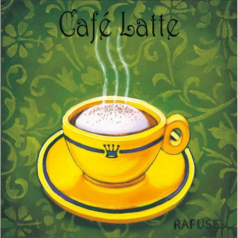 Cafe Latte Black Modern Wood Framed Art Print with Double Matting by Rafuse, Will