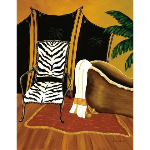 Safari Bath Black Modern Wood Framed Art Print with Double Matting by Sewell, Krista