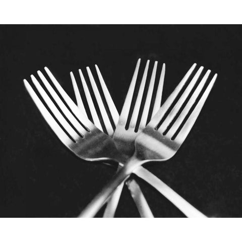 Forks White Modern Wood Framed Art Print by Feeley, Mike