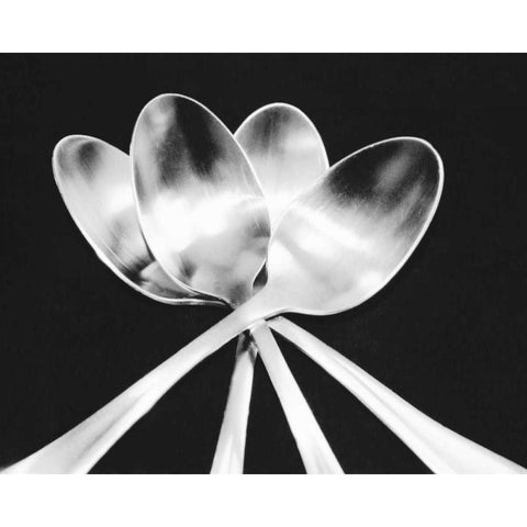 Spoons Black Modern Wood Framed Art Print by Feeley, Mike