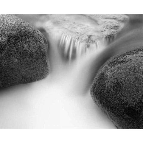 Misty Rocks I White Modern Wood Framed Art Print by LSH