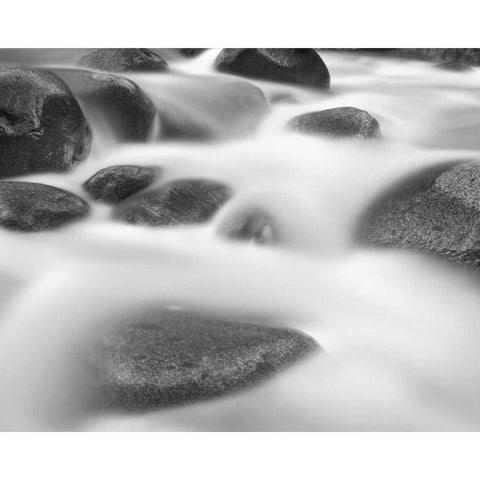 Misty Rocks II Black Modern Wood Framed Art Print by LSH