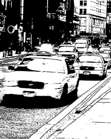 New York Minute II Black Ornate Wood Framed Art Print with Double Matting by Maihara/Watt, Jeff/Boyce