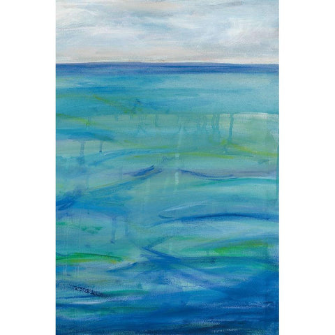 Deep Blue III White Modern Wood Framed Art Print by Eider, Georgia