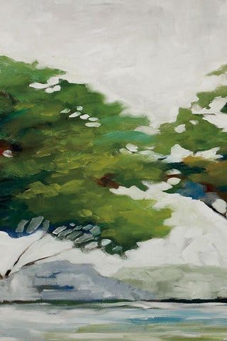 Late Summer Trees I White Modern Wood Framed Art Print with Double Matting by Ellens, Jacqueline
