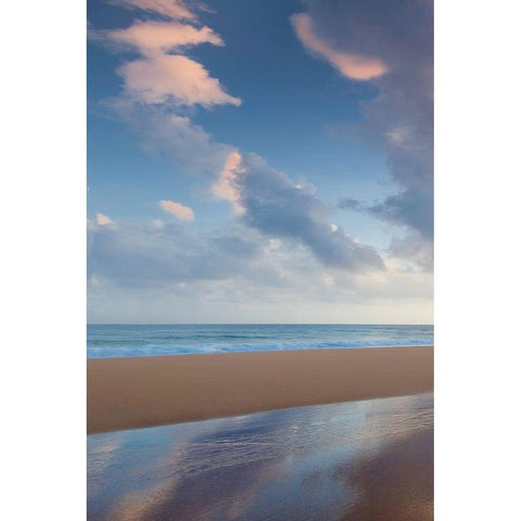 Secret Beach Sunrise I Black Modern Wood Framed Art Print with Double Matting by Frates, Dennis