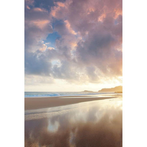 Secret Beach Sunrise II Black Modern Wood Framed Art Print with Double Matting by Frates, Dennis