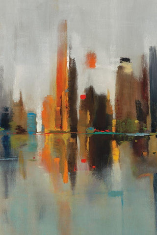 Golden Harbor II Black Ornate Wood Framed Art Print with Double Matting by Jackson, Victoria