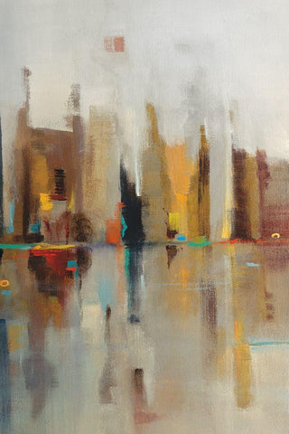 Golden Harbor III Black Ornate Wood Framed Art Print with Double Matting by Jackson, Victoria