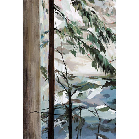 Whispering of the Branches II White Modern Wood Framed Art Print by Meyers, Rebecca