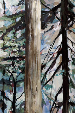 Whispering of the Branches III White Modern Wood Framed Art Print with Double Matting by Meyers, Rebecca