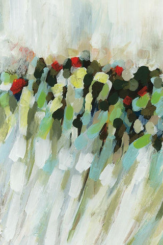 Poppy Swirls I White Modern Wood Framed Art Print with Double Matting by Parker, Karen Lorena