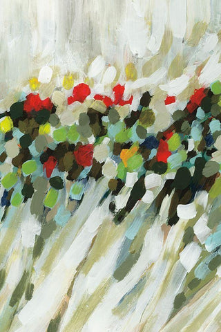 Poppy Swirls II White Modern Wood Framed Art Print with Double Matting by Parker, Karen Lorena