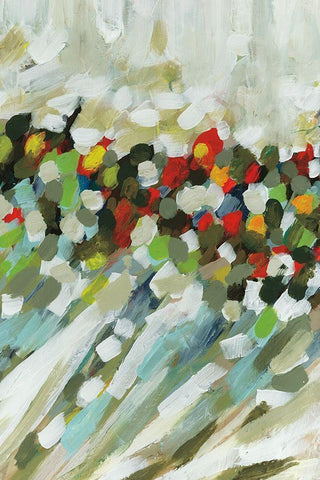 Poppy Swirls III White Modern Wood Framed Art Print with Double Matting by Parker, Karen Lorena