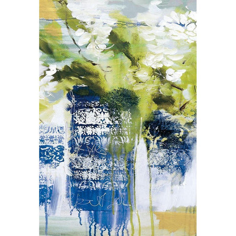 Blue Wrens II Black Modern Wood Framed Art Print with Double Matting by Jones, A.