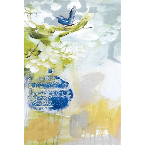 Blue Wrens III Black Modern Wood Framed Art Print by Jones, A.