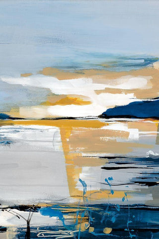 Land and Sea II White Modern Wood Framed Art Print with Double Matting by Fitzsimmons, A.