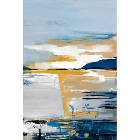 Land and Sea II Black Modern Wood Framed Art Print by Fitzsimmons, A.
