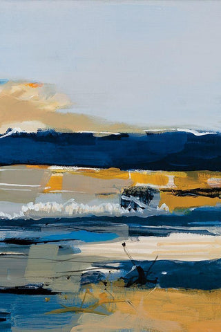 Land and Sea III White Modern Wood Framed Art Print with Double Matting by Fitzsimmons, A.