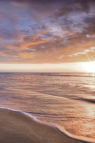 Kee Beach Sunset II White Modern Wood Framed Art Print with Double Matting by Frates, Dennis