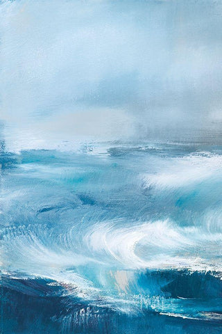 Storm Surf I Black Ornate Wood Framed Art Print with Double Matting by Parent, Joanne