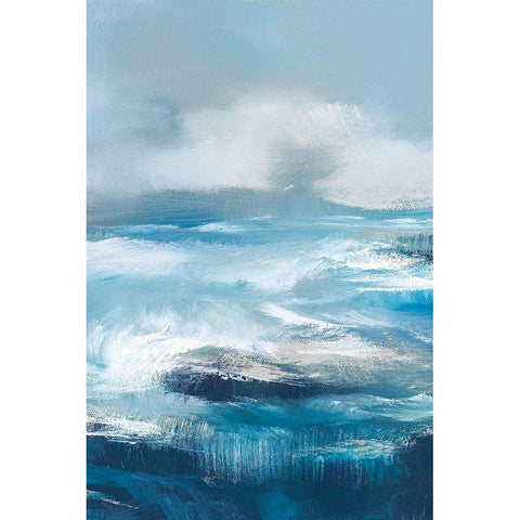 Storm Surf II Black Modern Wood Framed Art Print with Double Matting by Parent, Joanne