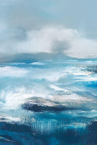 Storm Surf II White Modern Wood Framed Art Print with Double Matting by Parent, Joanne