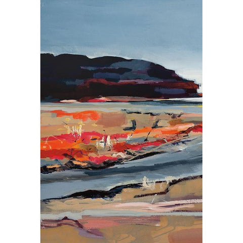 The Beach I Black Modern Wood Framed Art Print by Fitzsimmons, A.