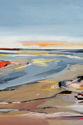 The Beach II White Modern Wood Framed Art Print with Double Matting by Fitzsimmons, A.