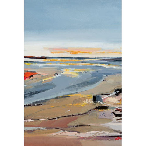 The Beach II Black Modern Wood Framed Art Print by Fitzsimmons, A.